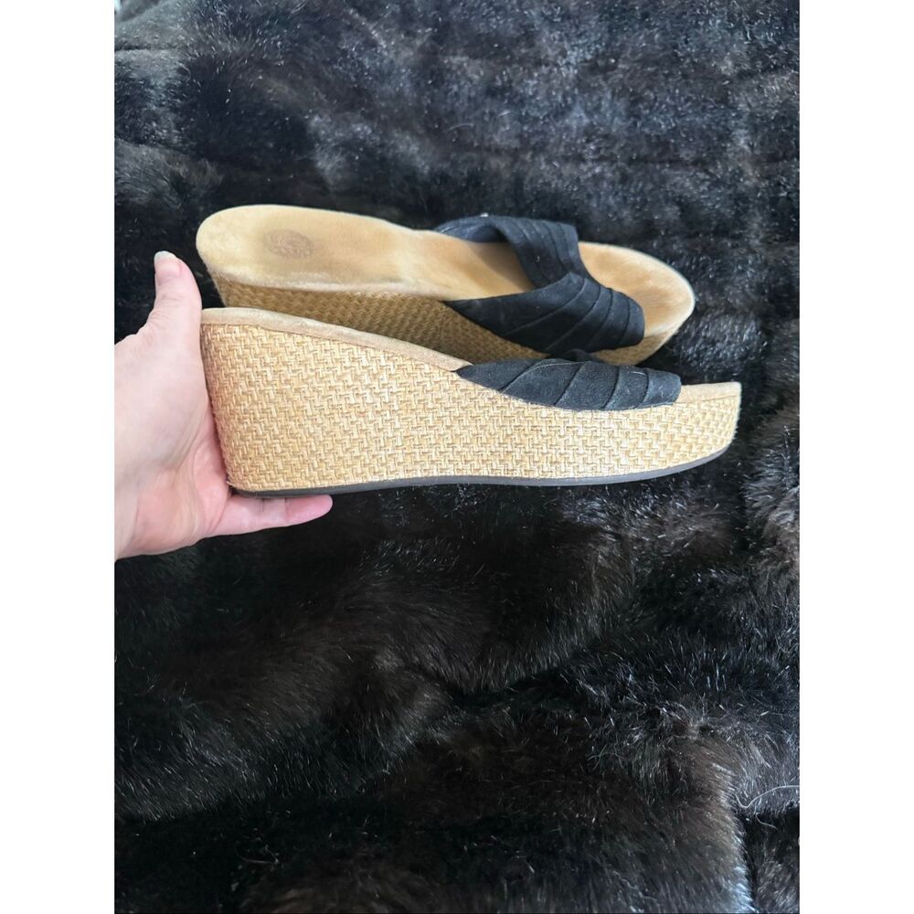 UGG Australia Alvina Wedge Suede Slip On Sandals Women's Size 10
